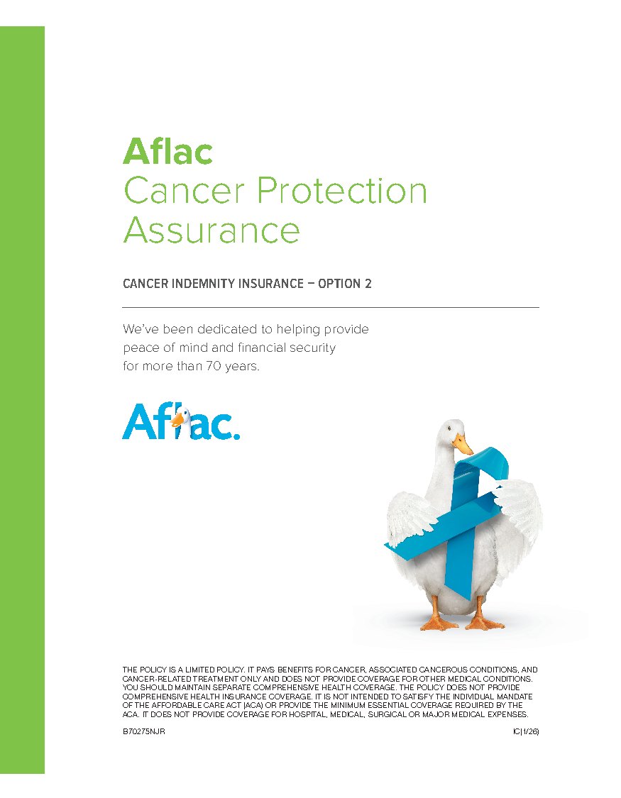 First page of Cancer Protection Assurance